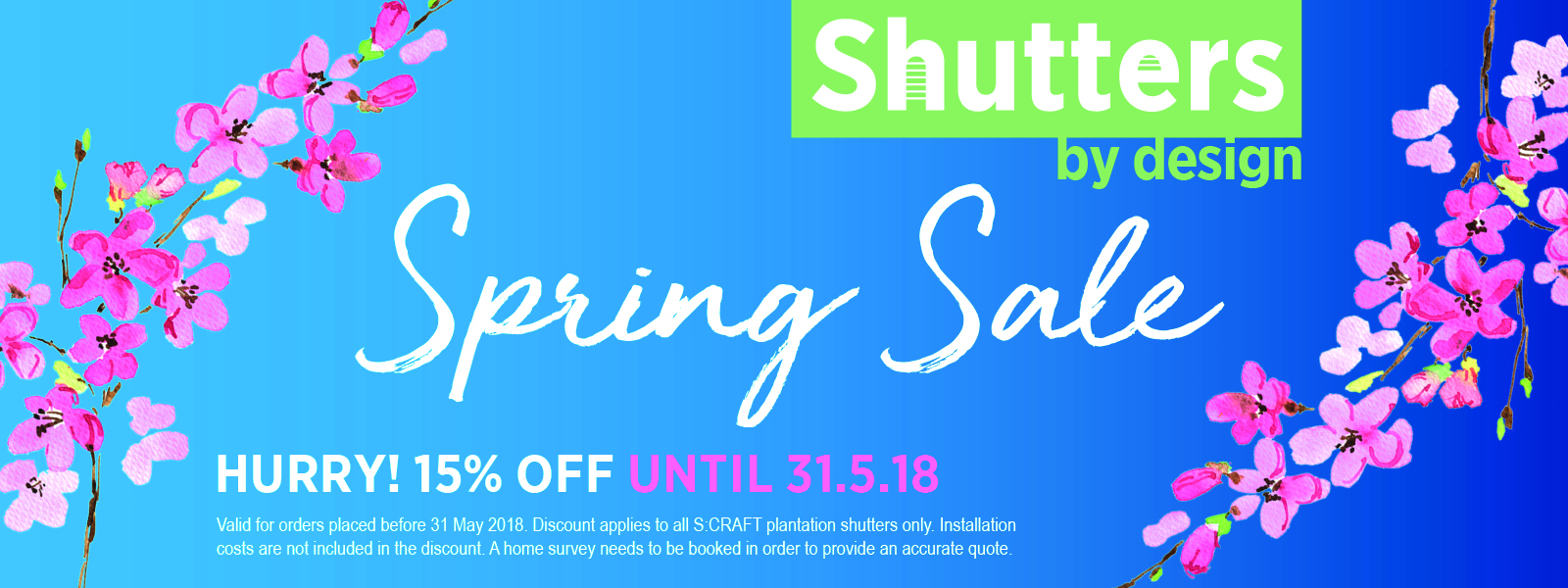 Get 15% Off In Our Spring Sale!