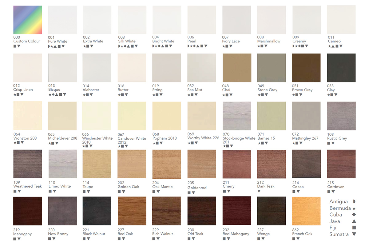 Wooden Shutters Colour Range